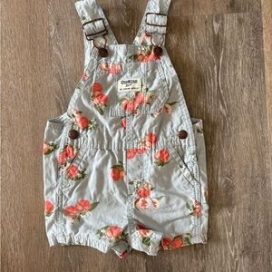 OshKosh B'gosh Kids Overalls with Peach Floral Print